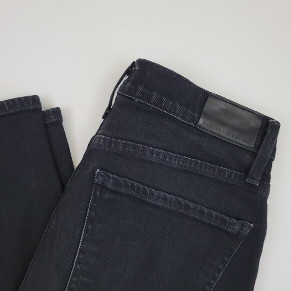 COH Olivia High Rise Exposed Button Slim Ankle Jean in Licorice Black - Picture 8 of 13